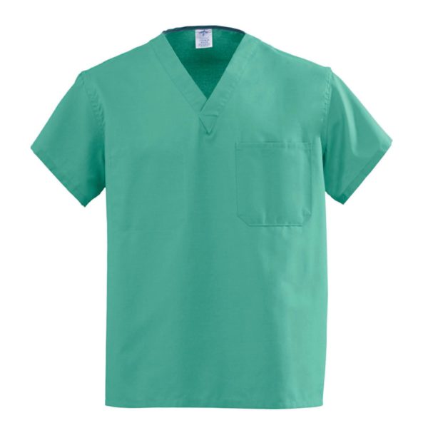 蓝绿色磨砂上衣的男女护士