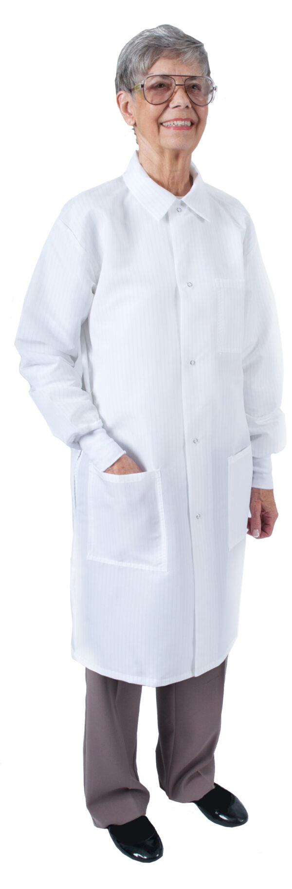 Denline UniSex Long（41“）实验室外套 - 白色