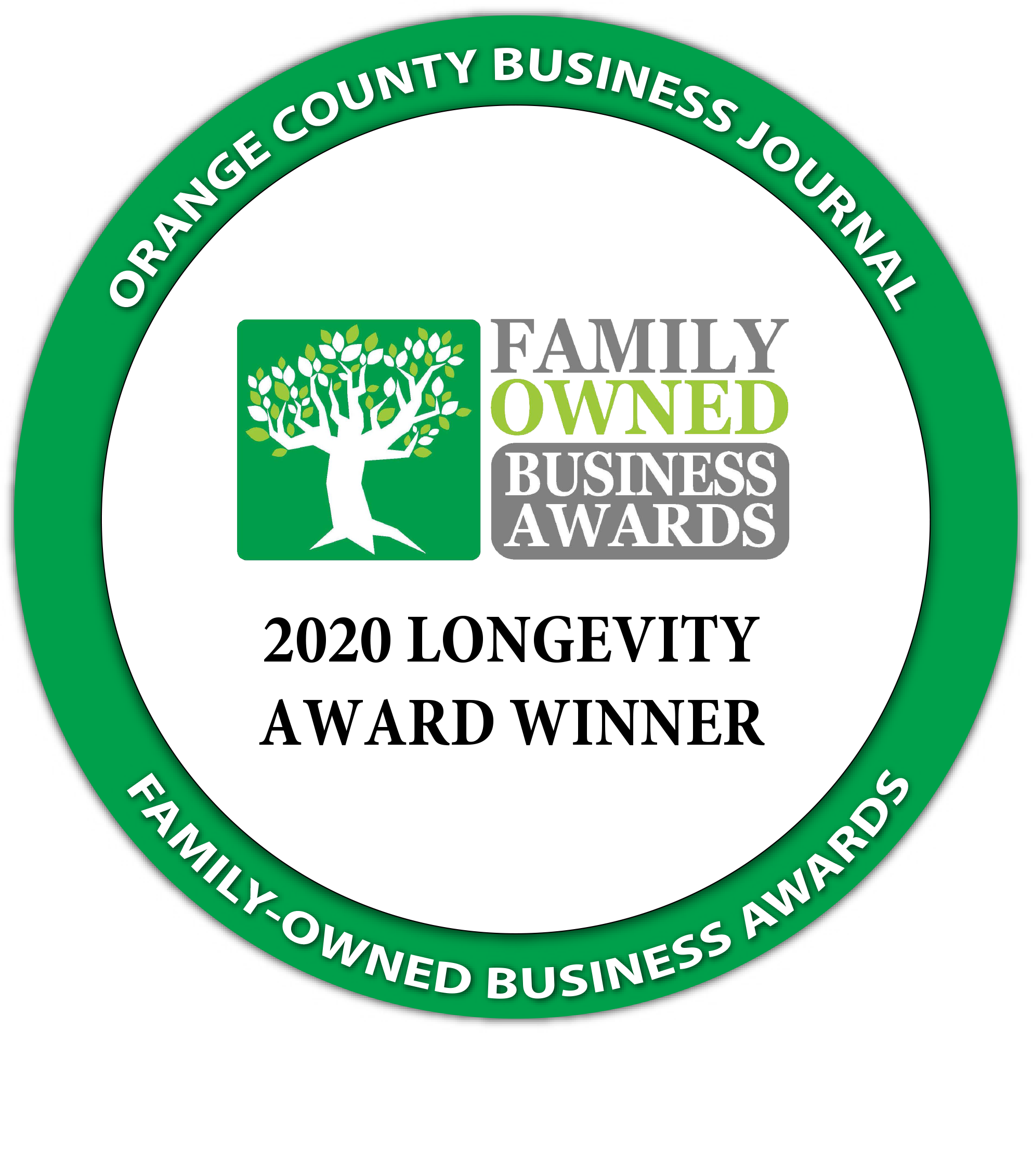 橙县商业杂志的2020年最高家族企业寿命奖