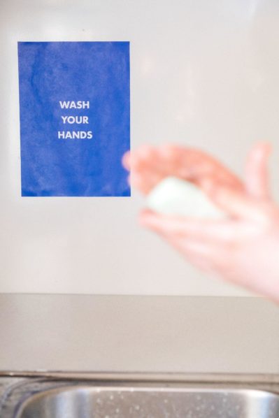 蓝色洗手标志